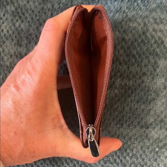 ID Stronghold Vegan Leather RFID Blocking Mini Wallet Brown Croc Embossed NEW - Picture 5 of 8